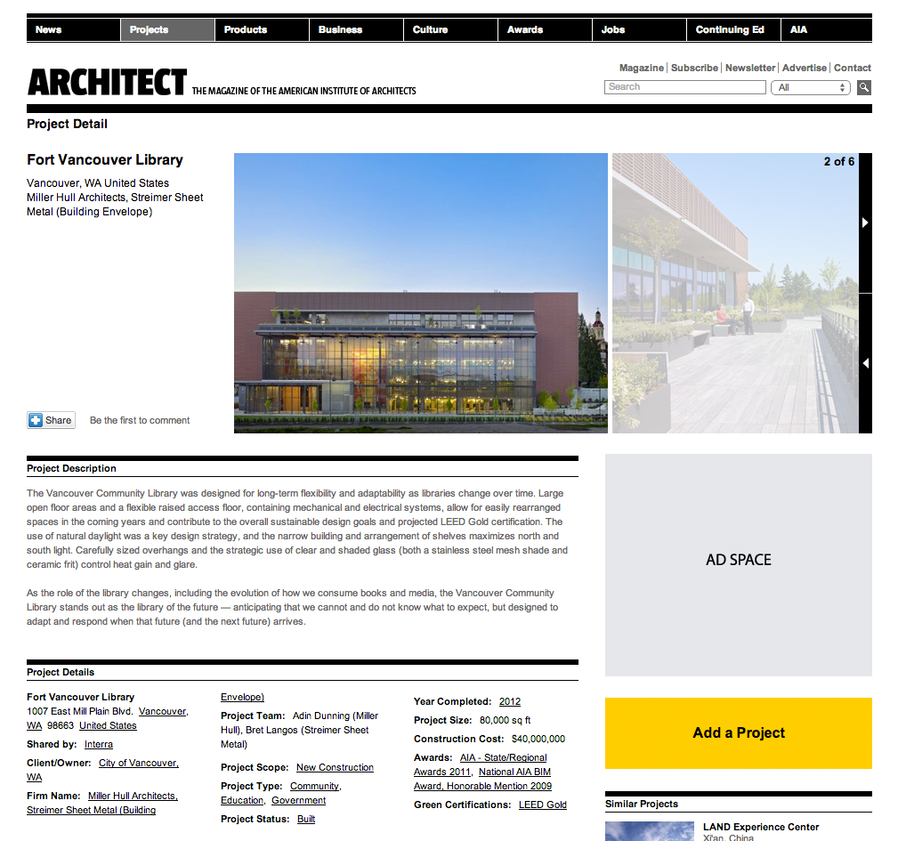 Architect Magazine Project Gallery - Detail Page