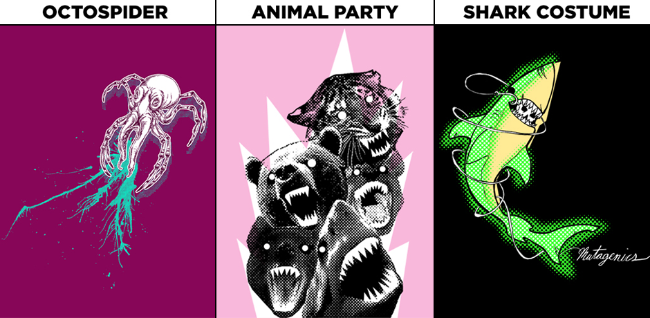 Mutagenics designs - Octospider, Animal Party, Shark Costume